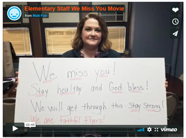 Message from our Elementary Staff