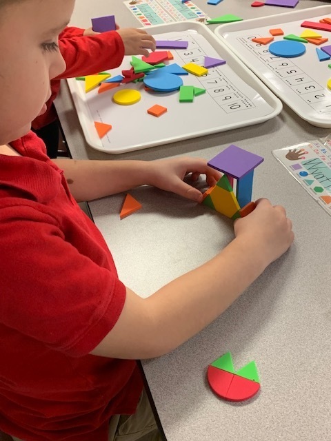 Abel's Class working with shapes