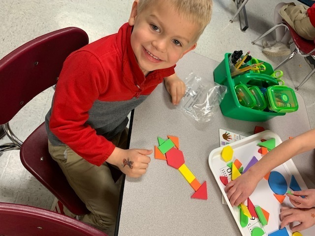 Abel's Class working with shapes