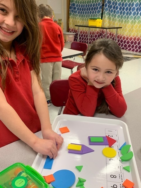 Abel's Class working with shapes