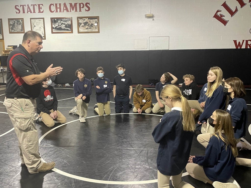 Students visiting Norwalk Catholic